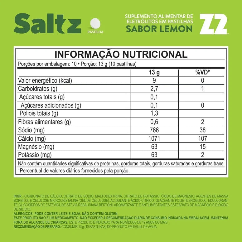 SALTZ - ELETROLITOS EM PASTILHA